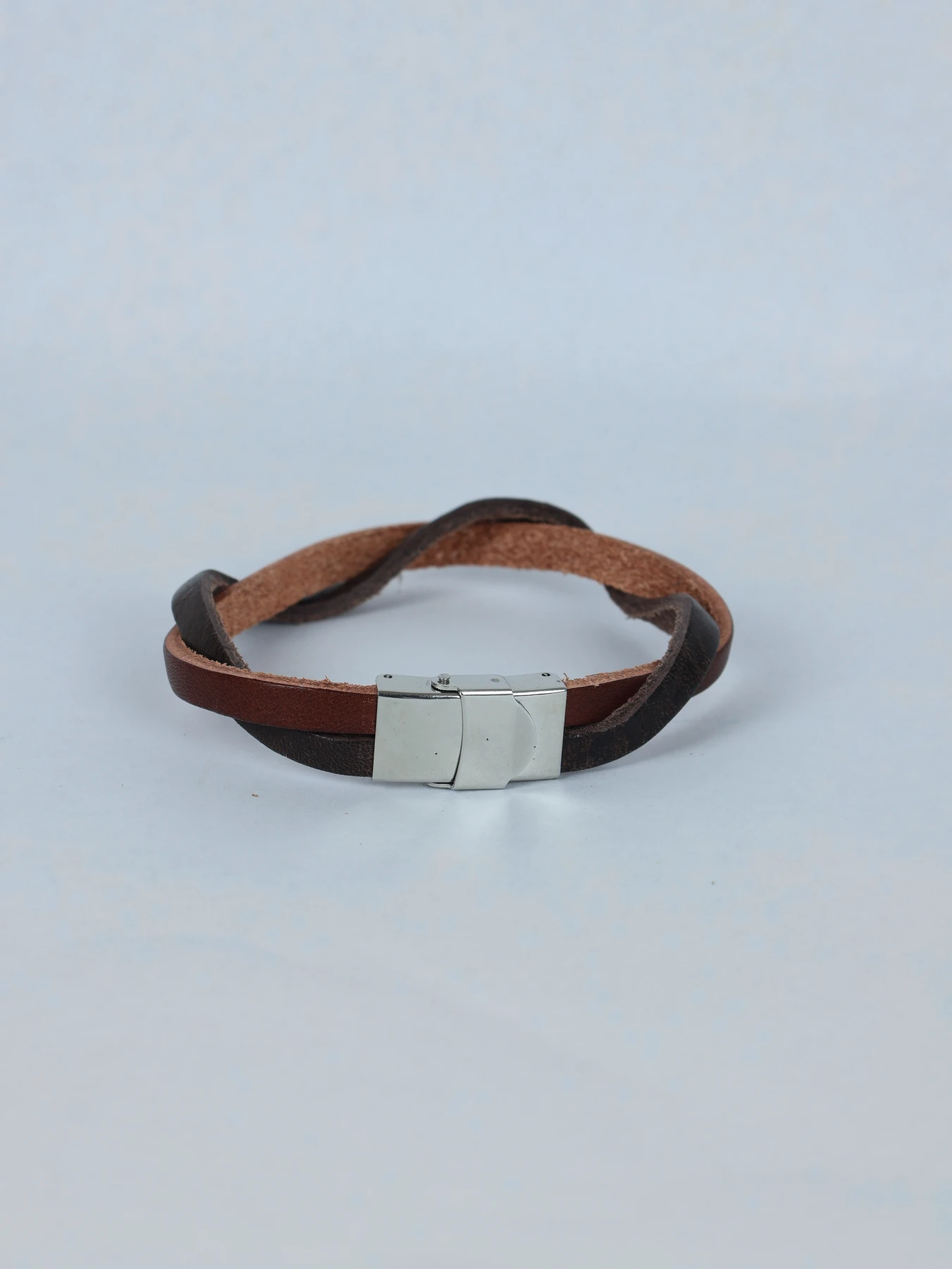 Pulsera trenzada · Cuero/Marrón · imagen 2