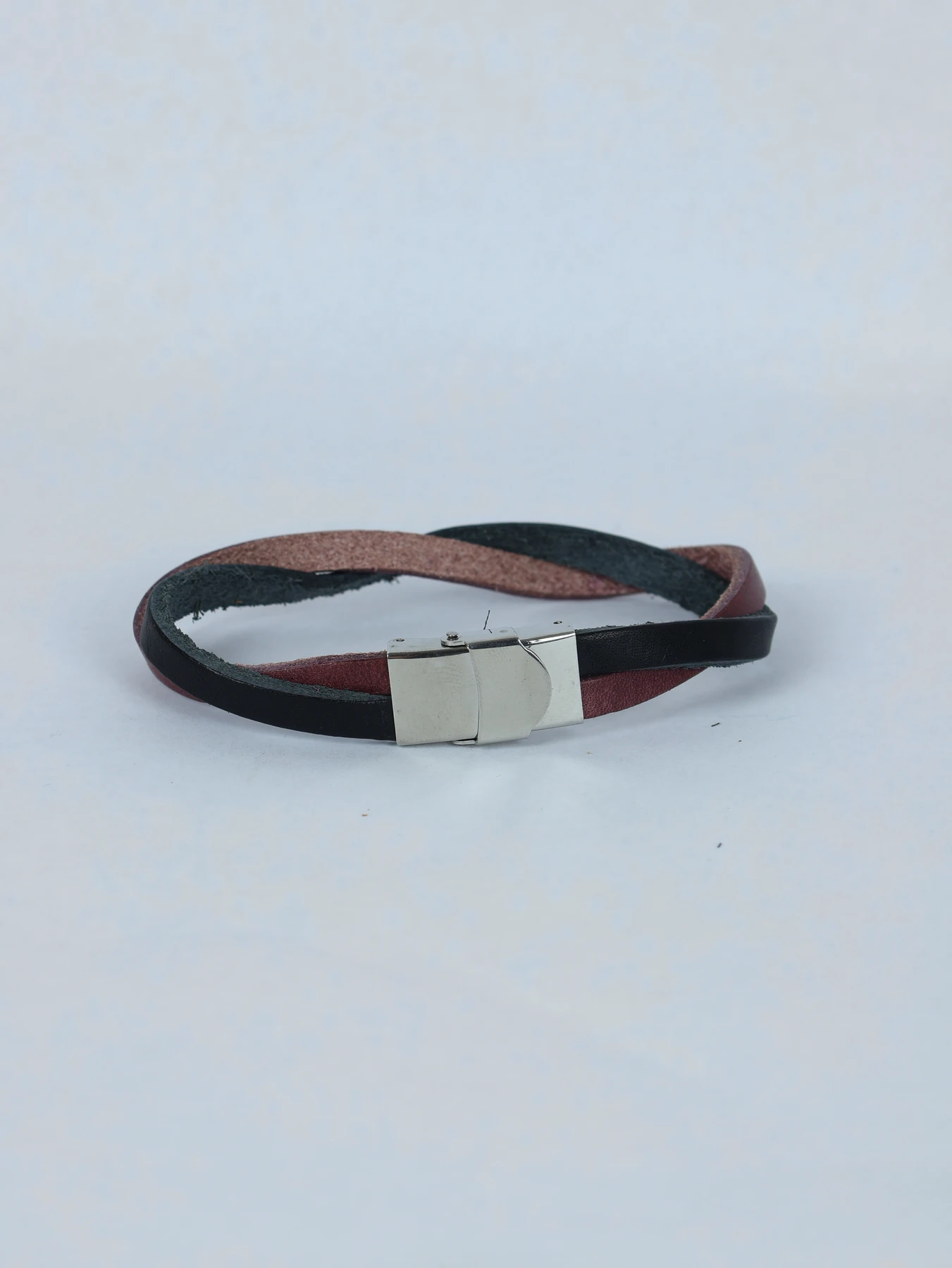 Pulsera trenzada · Negro/Cuero · imagen 2