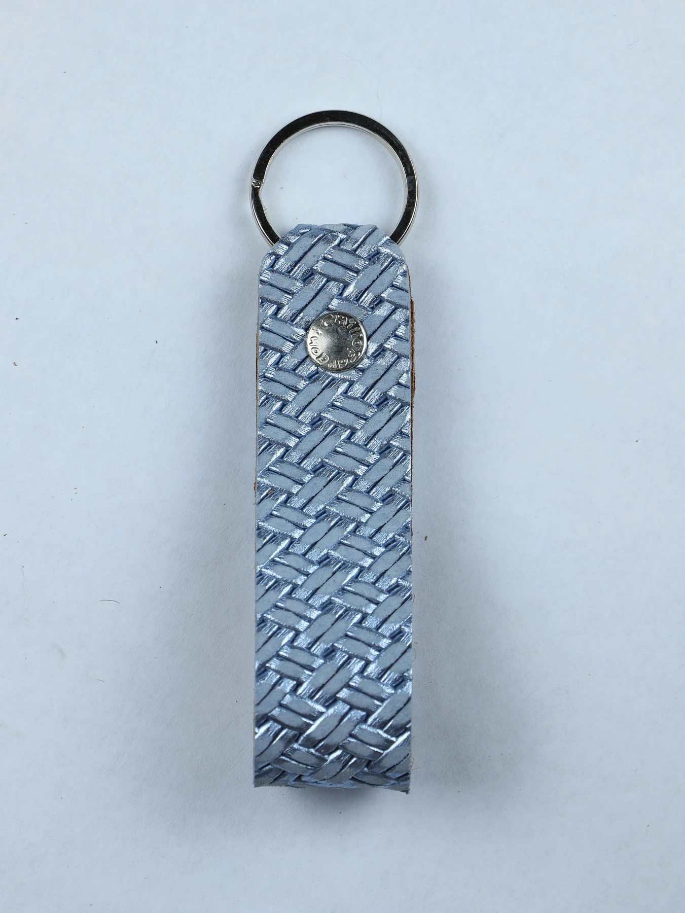 Llavero de piel grabado trenza · Azul · imagen 1