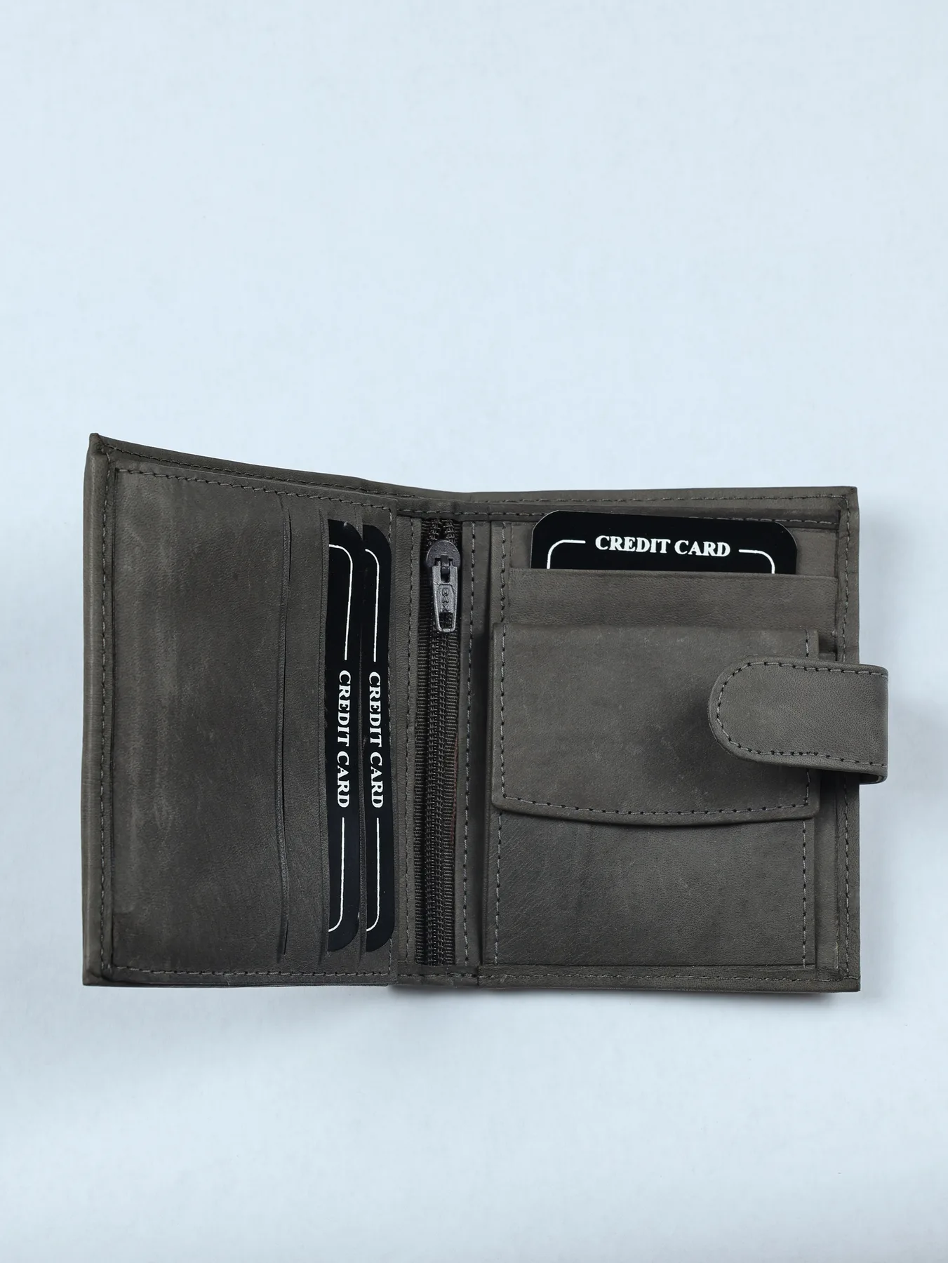 Cartera básica de piel · Gris oscuro · imagen 3