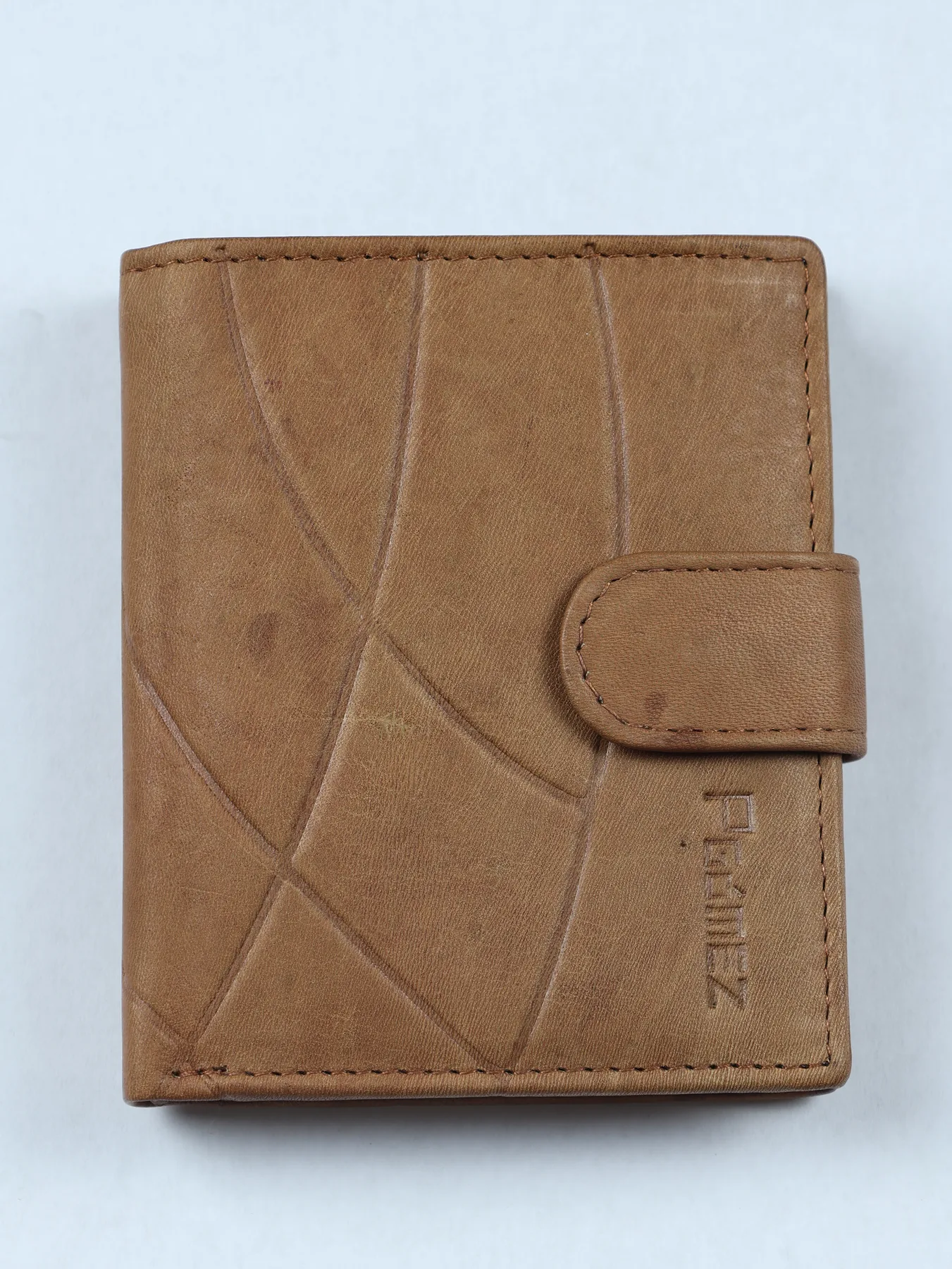 Cartera geométrica de piel · Camel · imagen 1