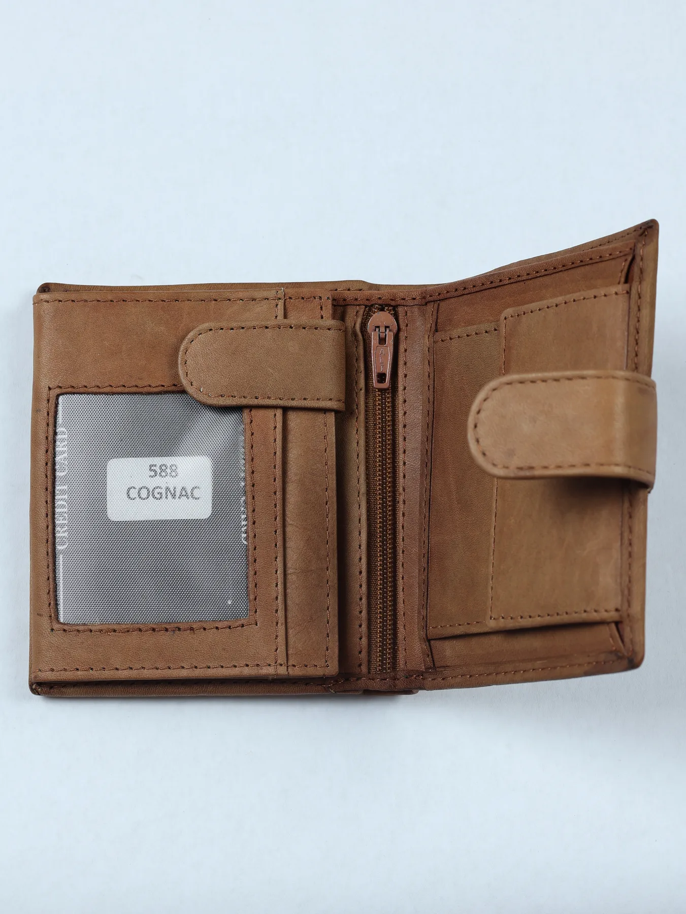 Cartera geométrica de piel · Camel · imagen 3