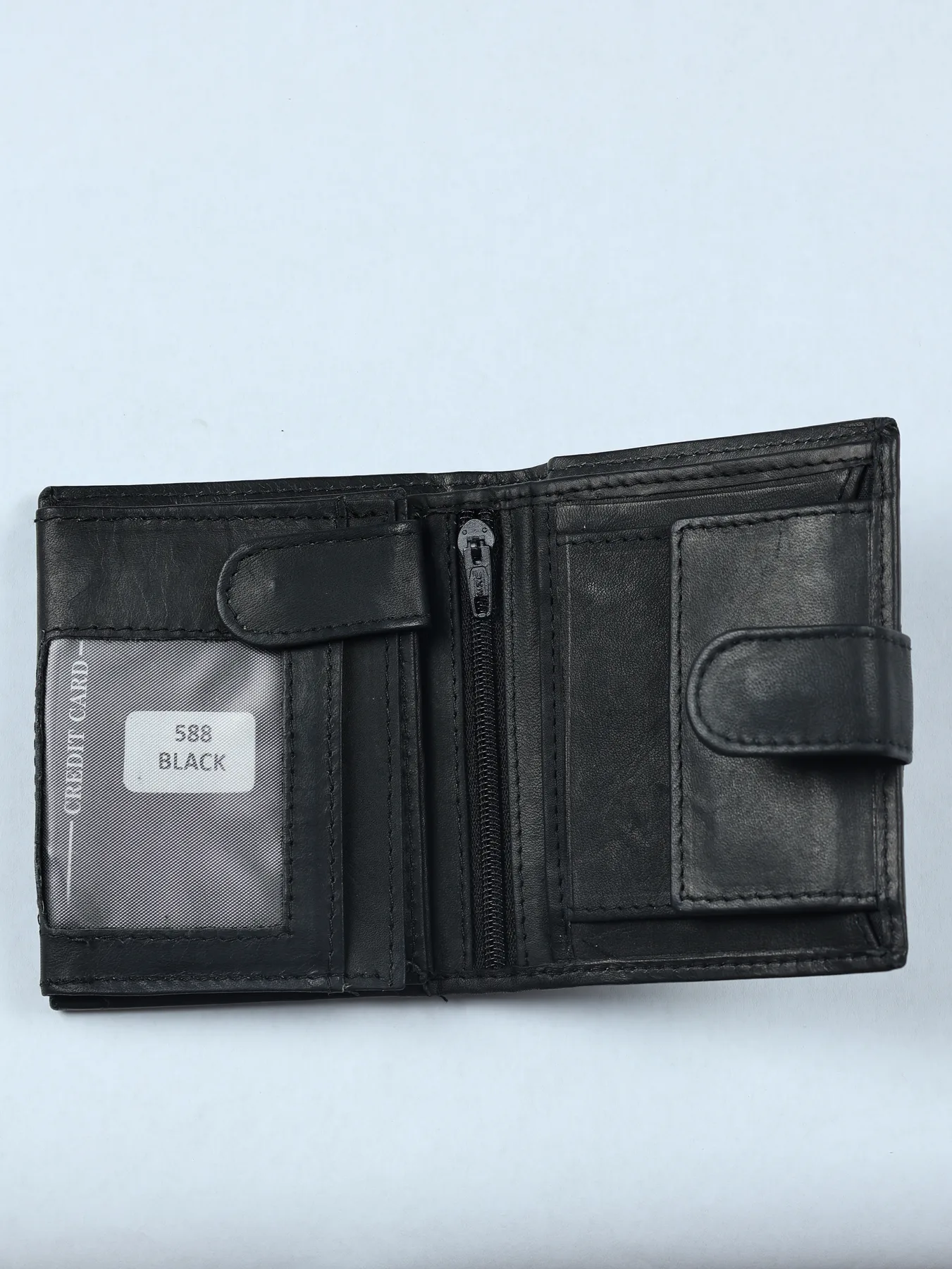 Cartera geométrica de piel · Negro · imagen 3
