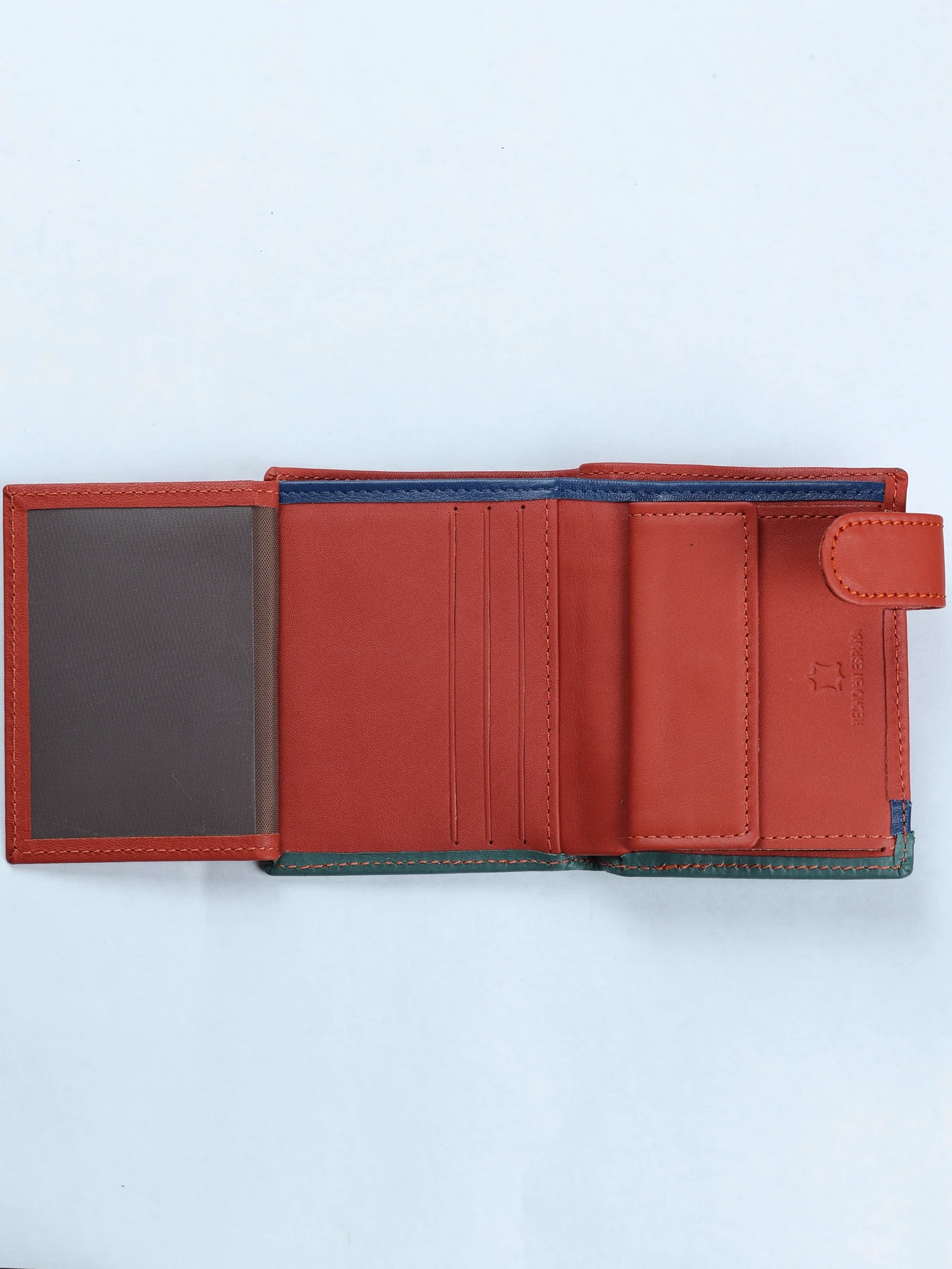 Cartera tricolor de piel · Caldera-Azul-Verde · imagen 3