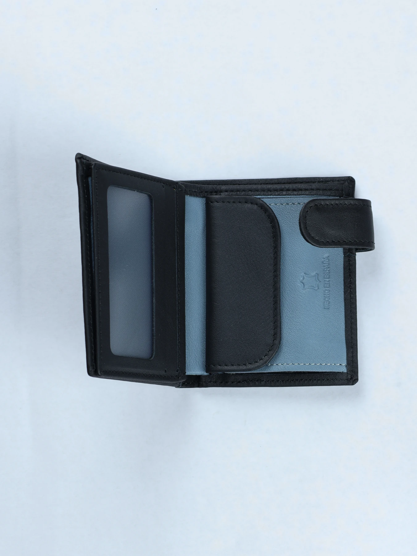 Cartera de piel con panel trenzado · Negro · imagen 2