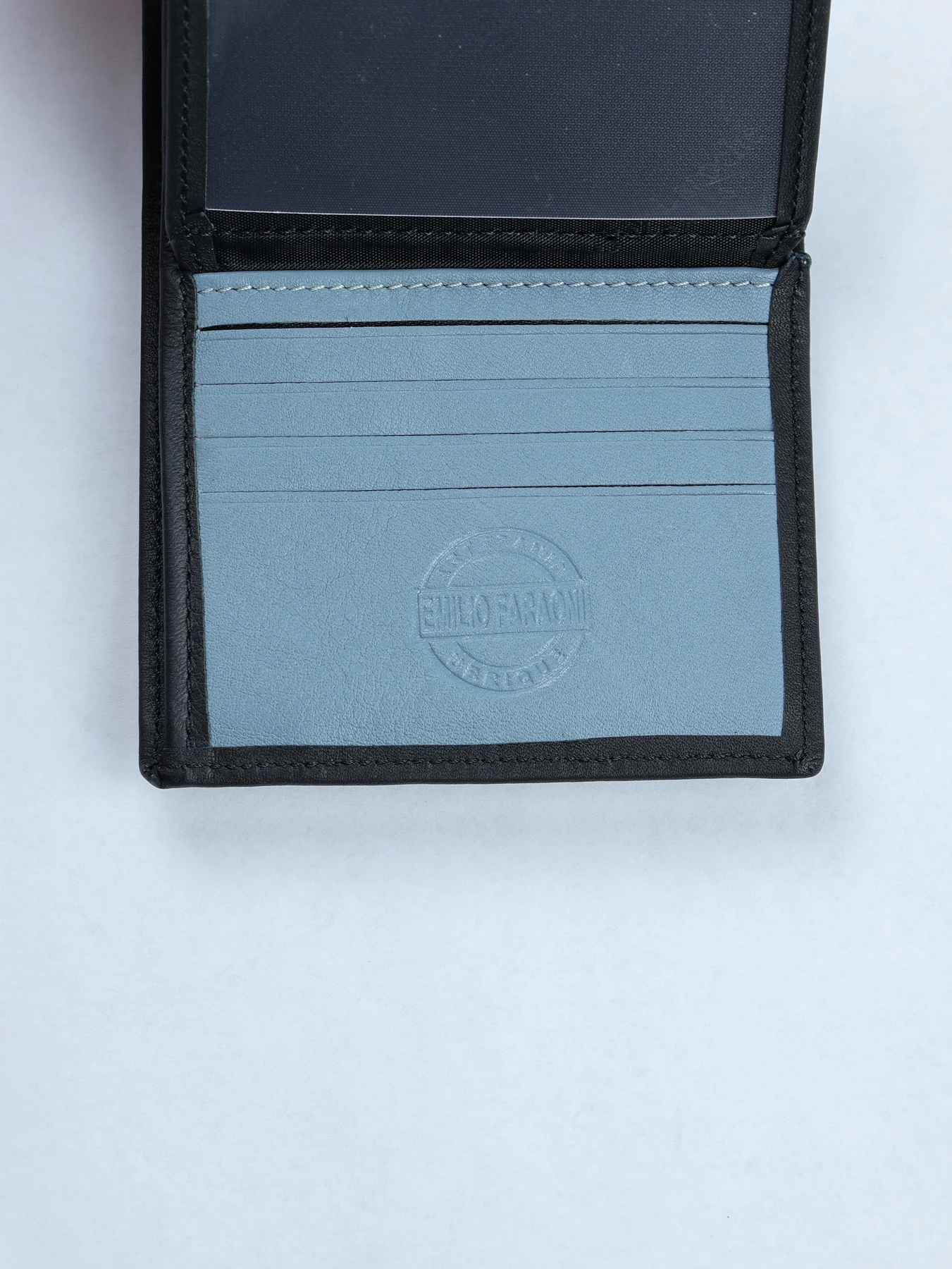 Cartera de piel con panel trenzado · Negro · imagen 3