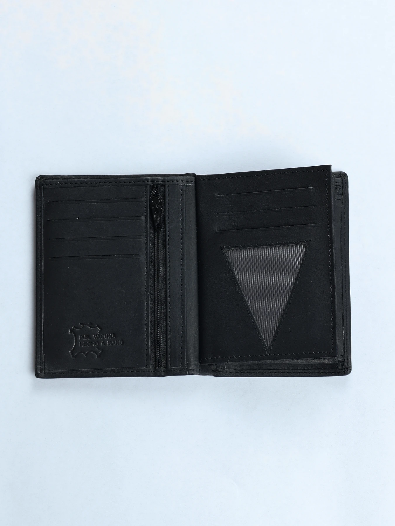 Cartera de piel con monedero · Negro · imagen 2
