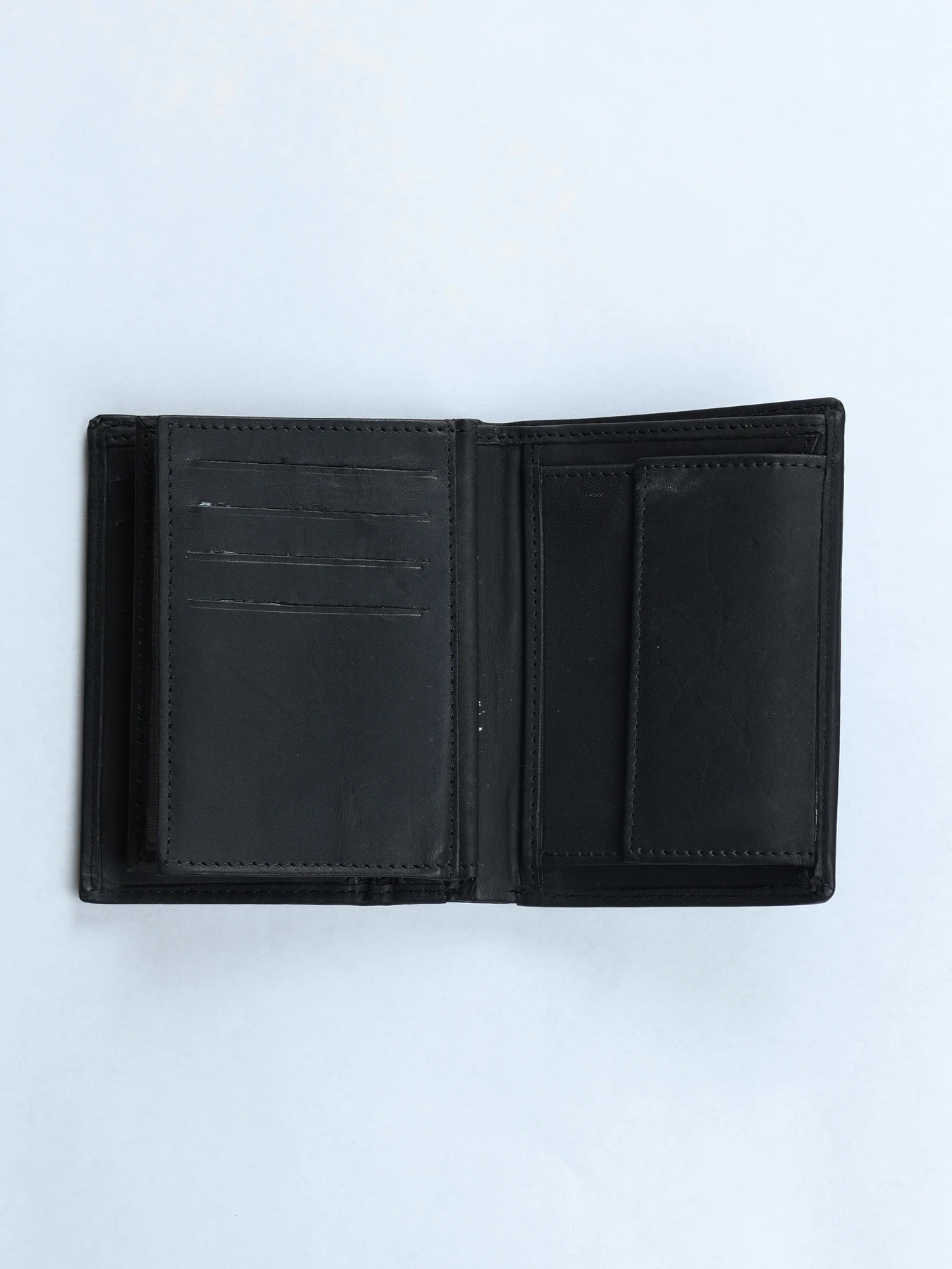 Cartera de piel con monedero · Negro · imagen 3