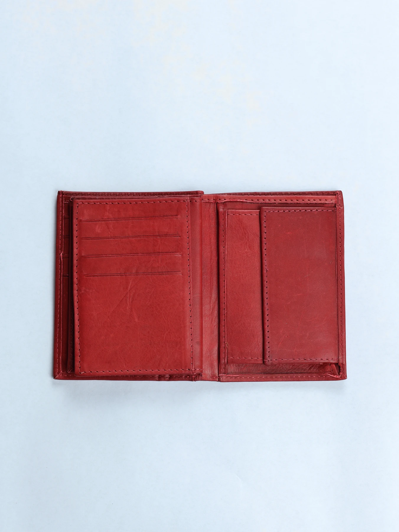 Cartera de piel con monedero · Rojo · imagen 3