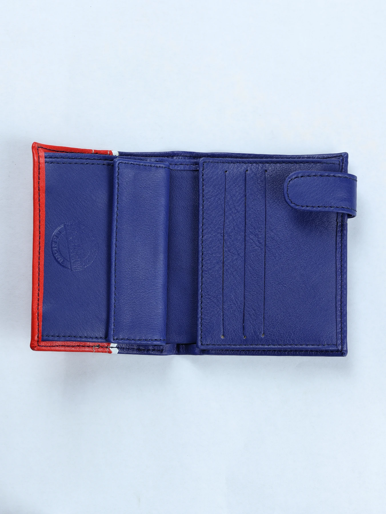 Cartera tricolor con cierre de trabilla · Azul-Rojo-Blanco · imagen 2