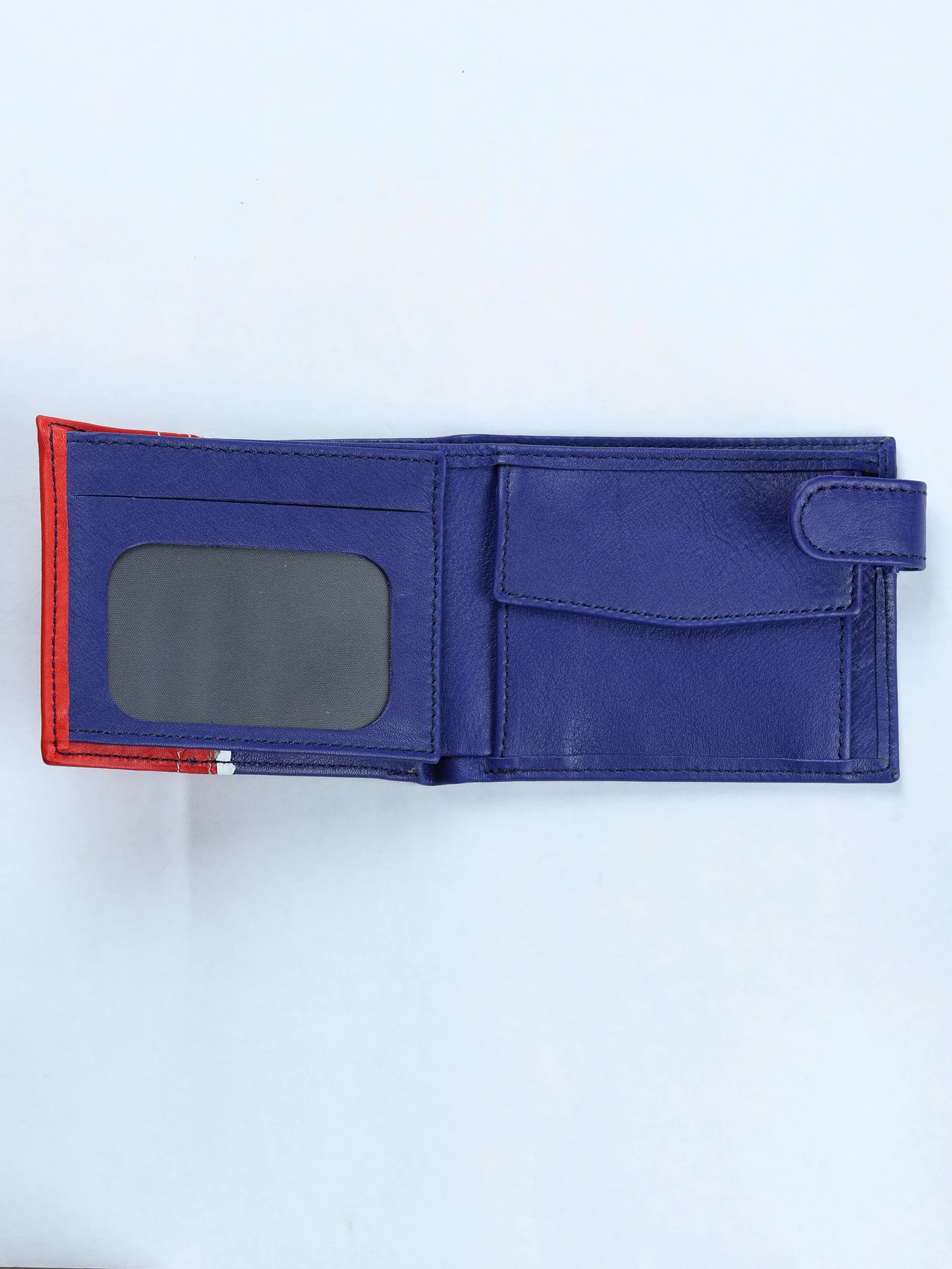 Cartera tricolor con pespunte · Azul-Rojo-Blanco · imagen 2
