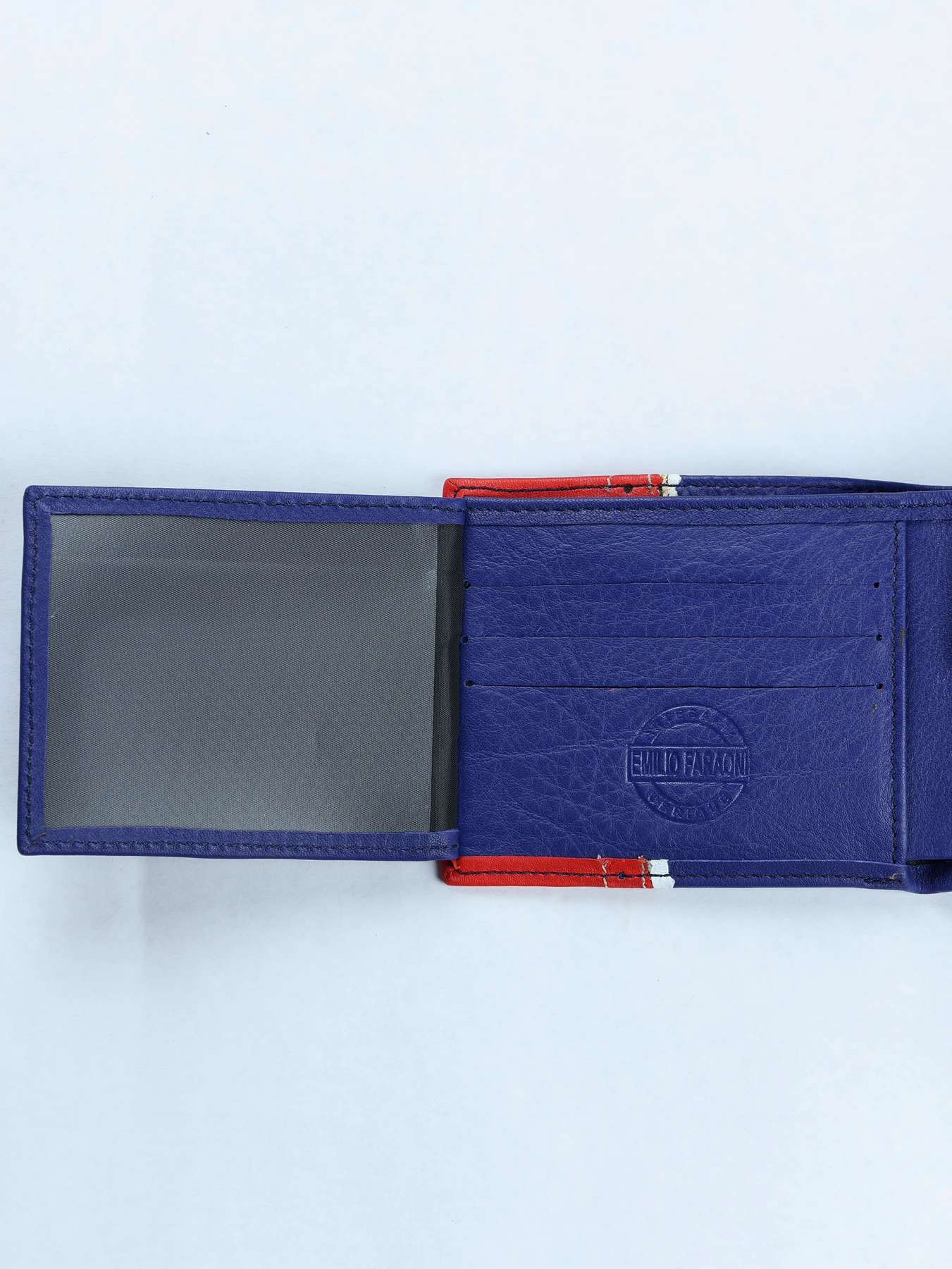 Cartera tricolor con pespunte · Azul-Rojo-Blanco · imagen 3