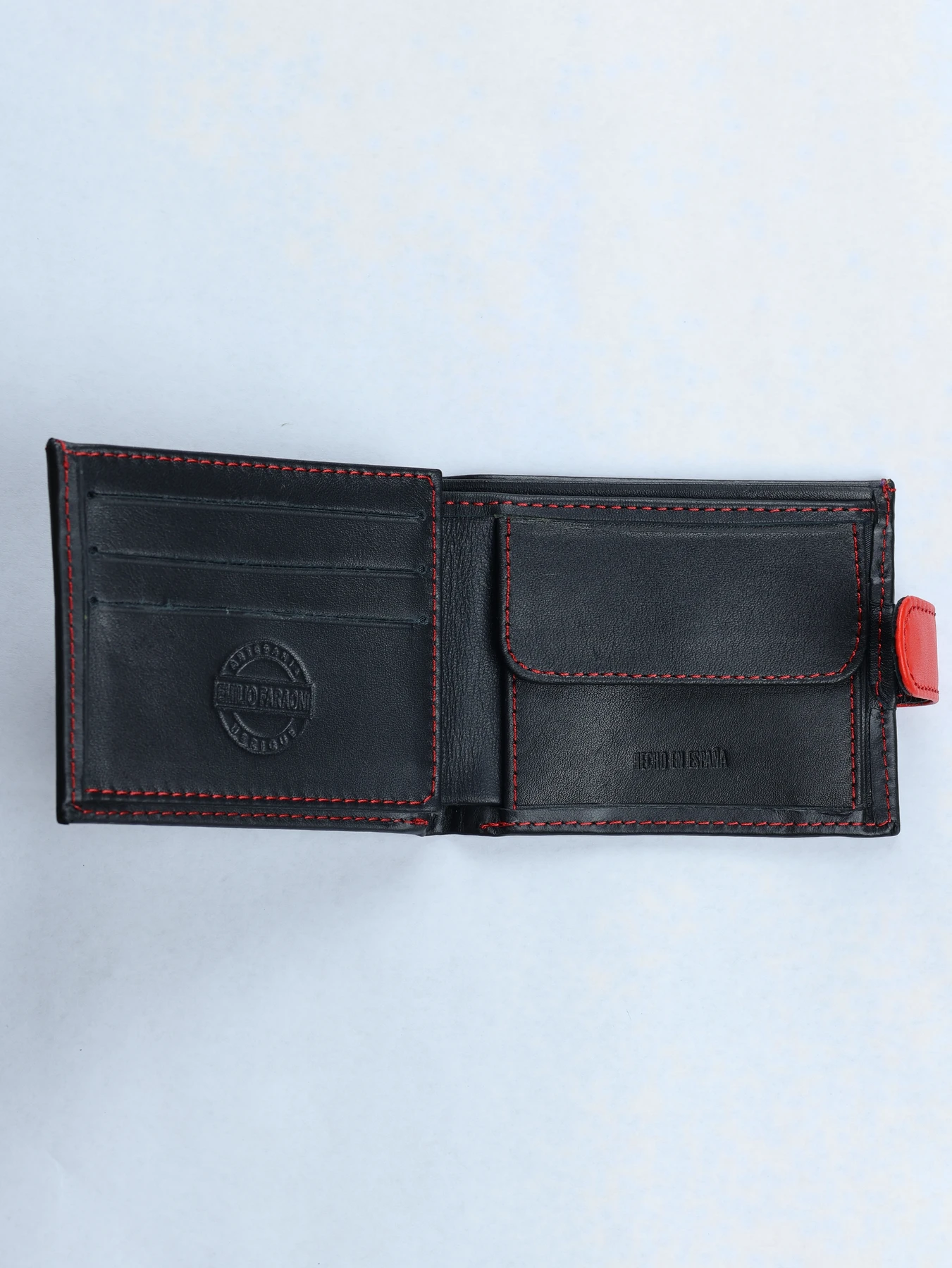 Cartera horizontal de piel con monedero · Negro 2 · imagen 2