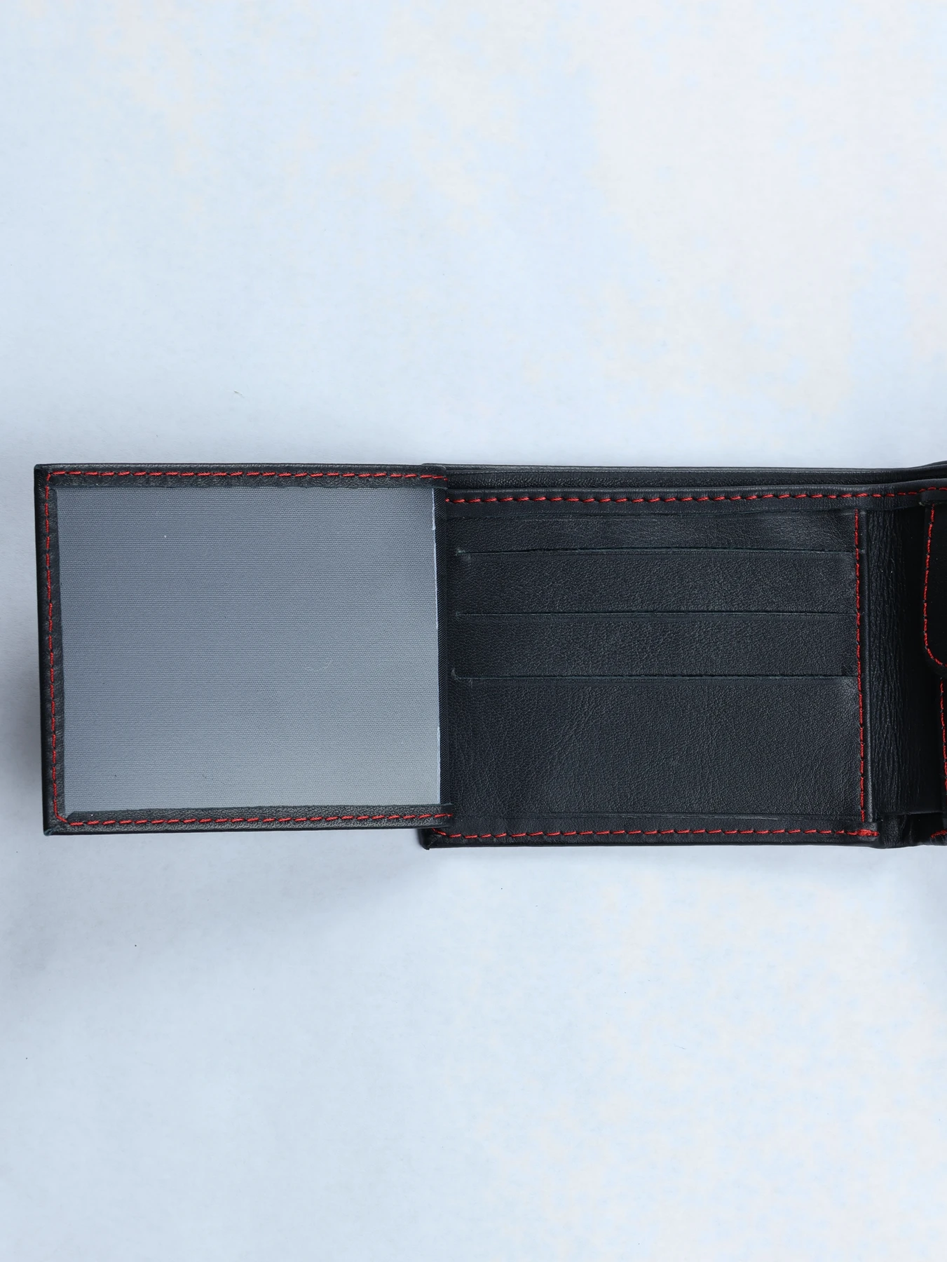 Cartera horizontal de piel con monedero · Negro 2 · imagen 3