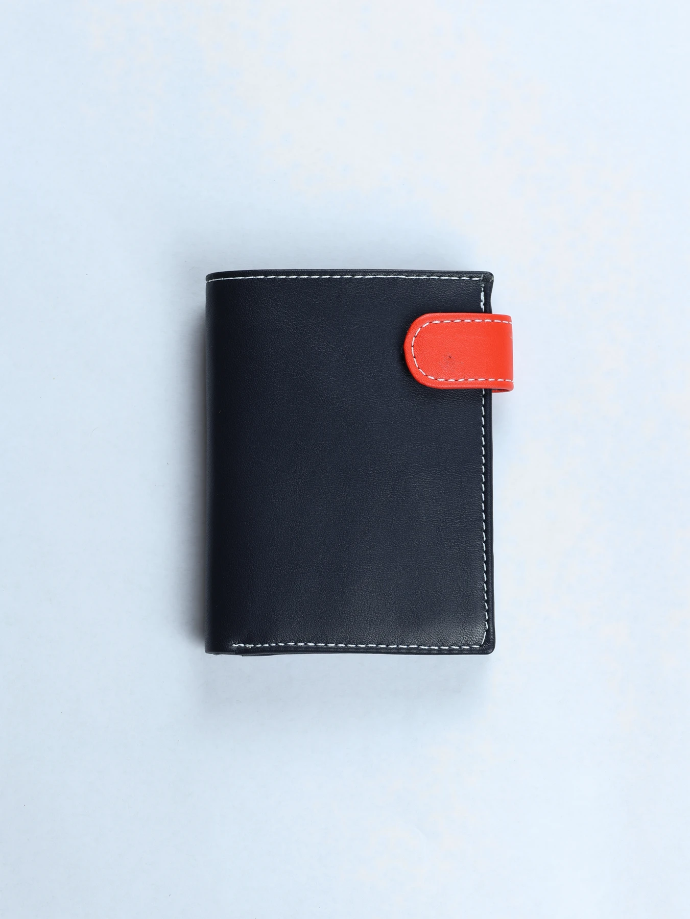 Cartera vertical de piel con monedero · Marino · imagen 1