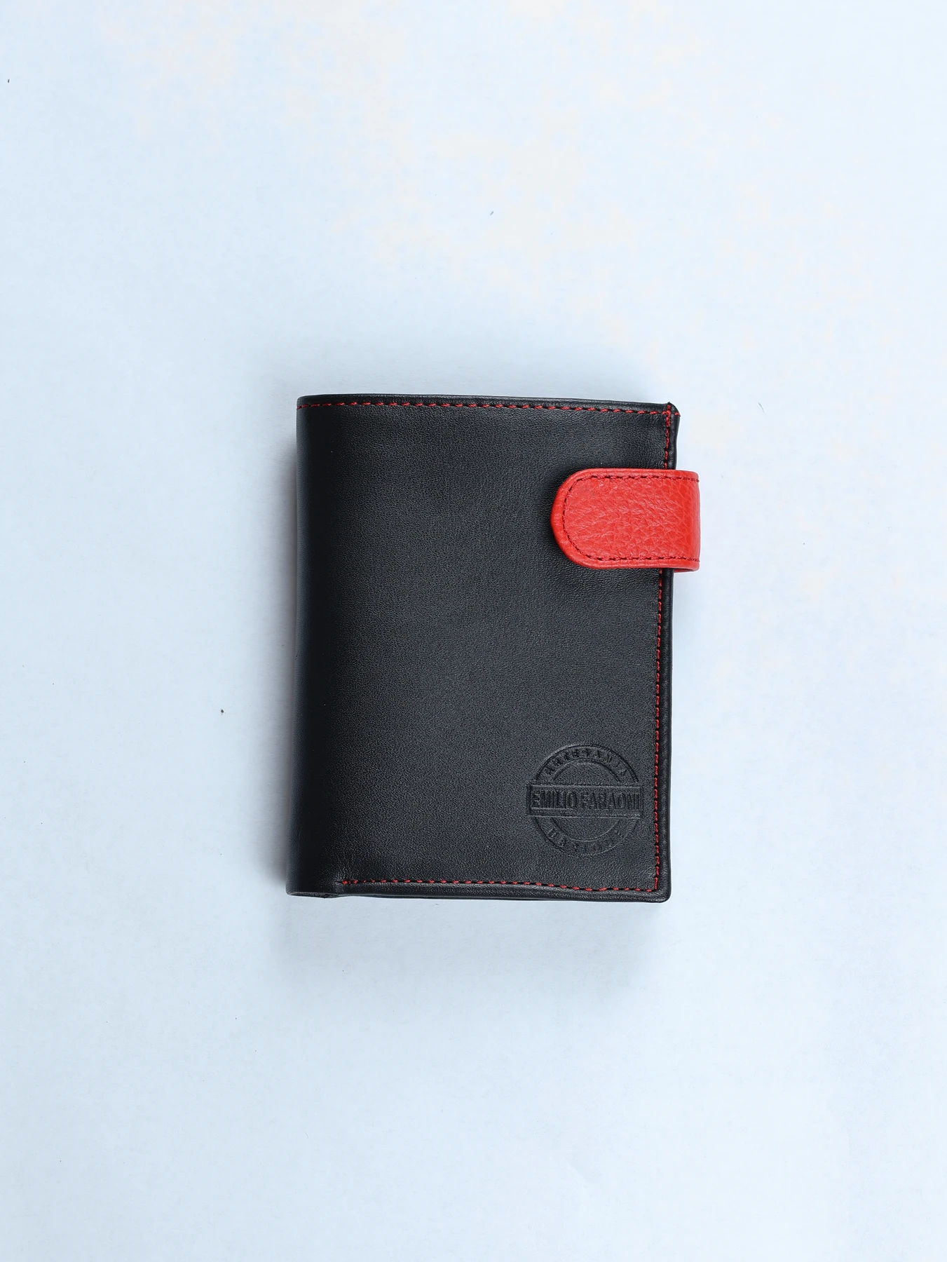 Cartera vertical de piel con monedero · Negro · imagen 1