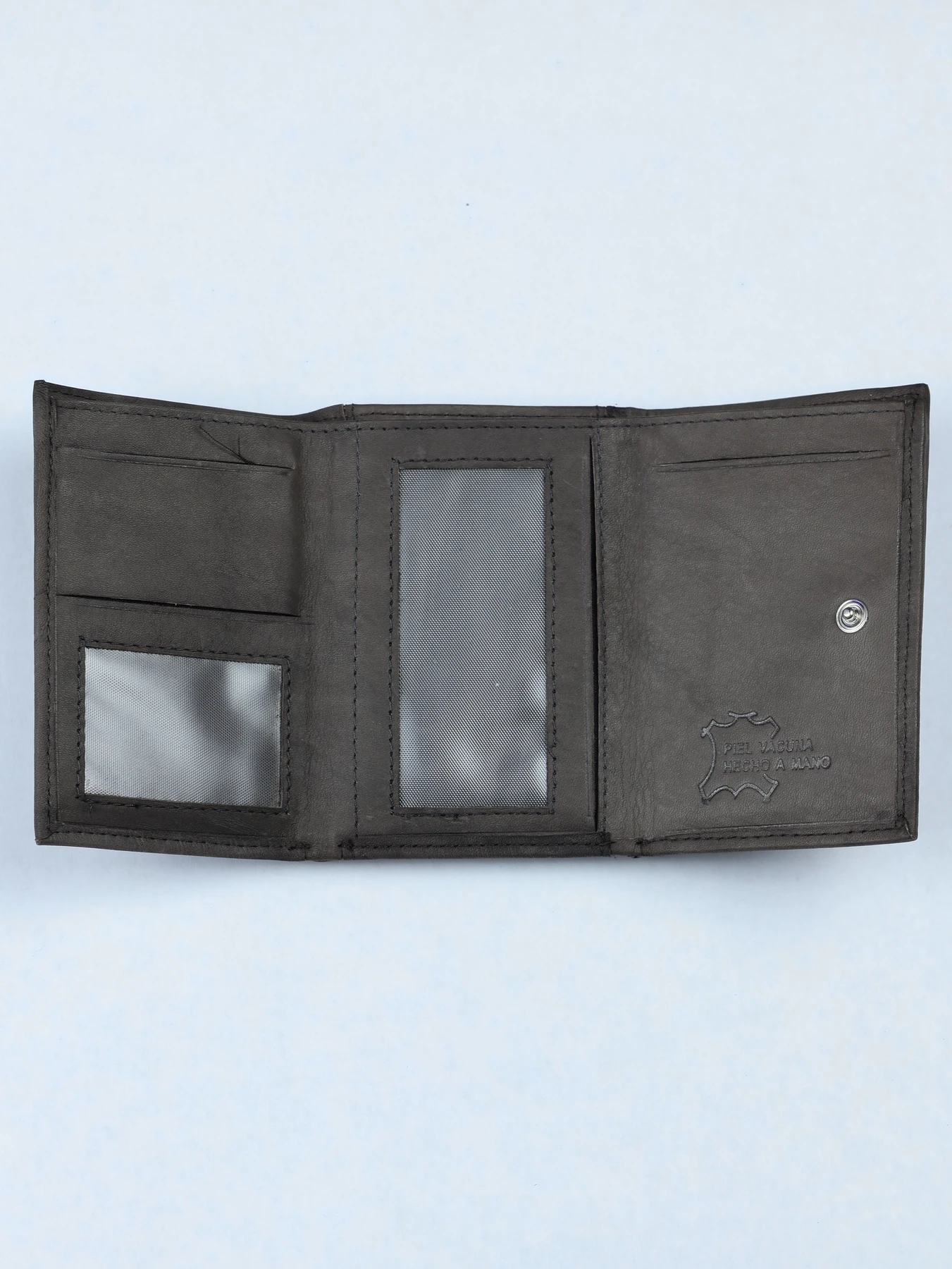 Monedero mini de piel · Gris · imagen 3