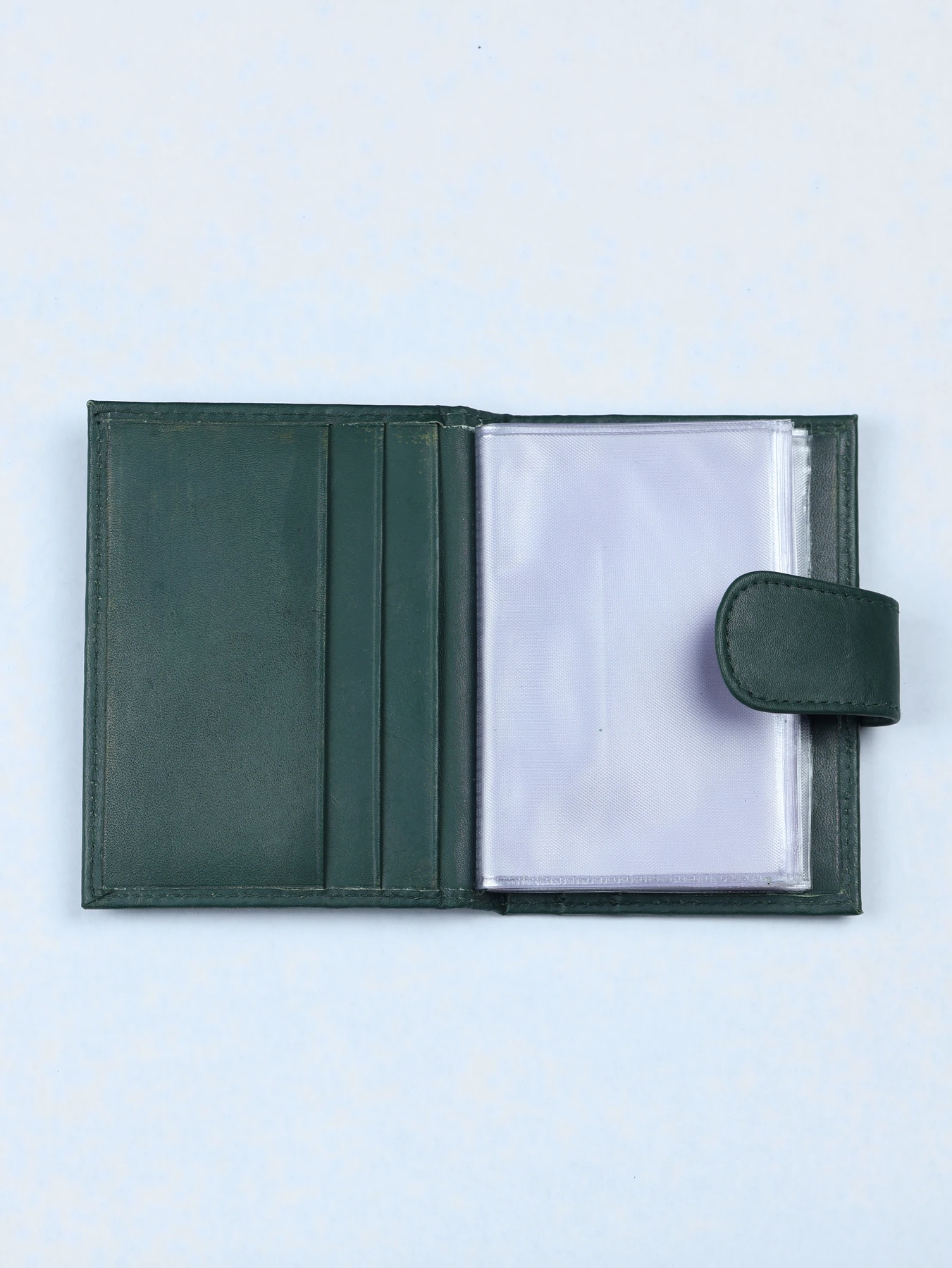 Cartera tarjetero de piel con ventana de identificación · Verde · imagen 3