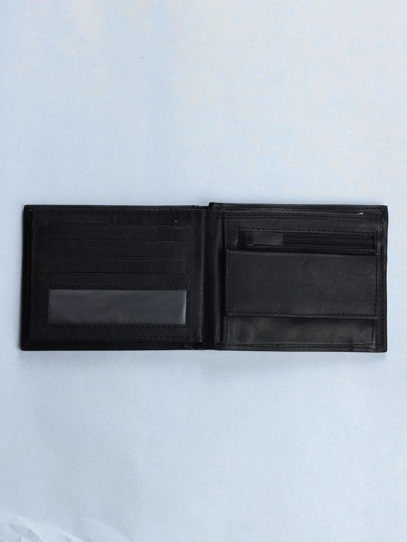 Cartera compacta de piel de uso diario · Negro · imagen 3