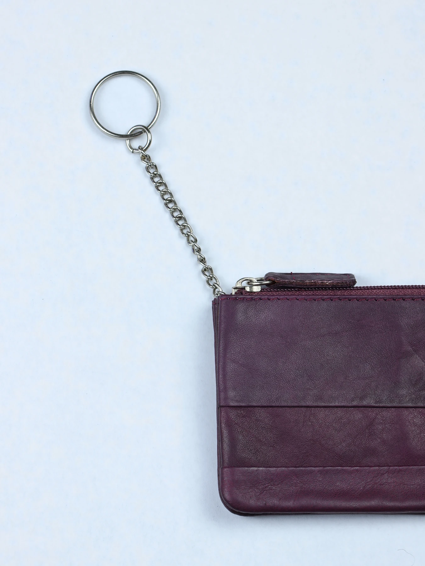 Cartera horizontal compacta de piel · Burdeos · imagen 3