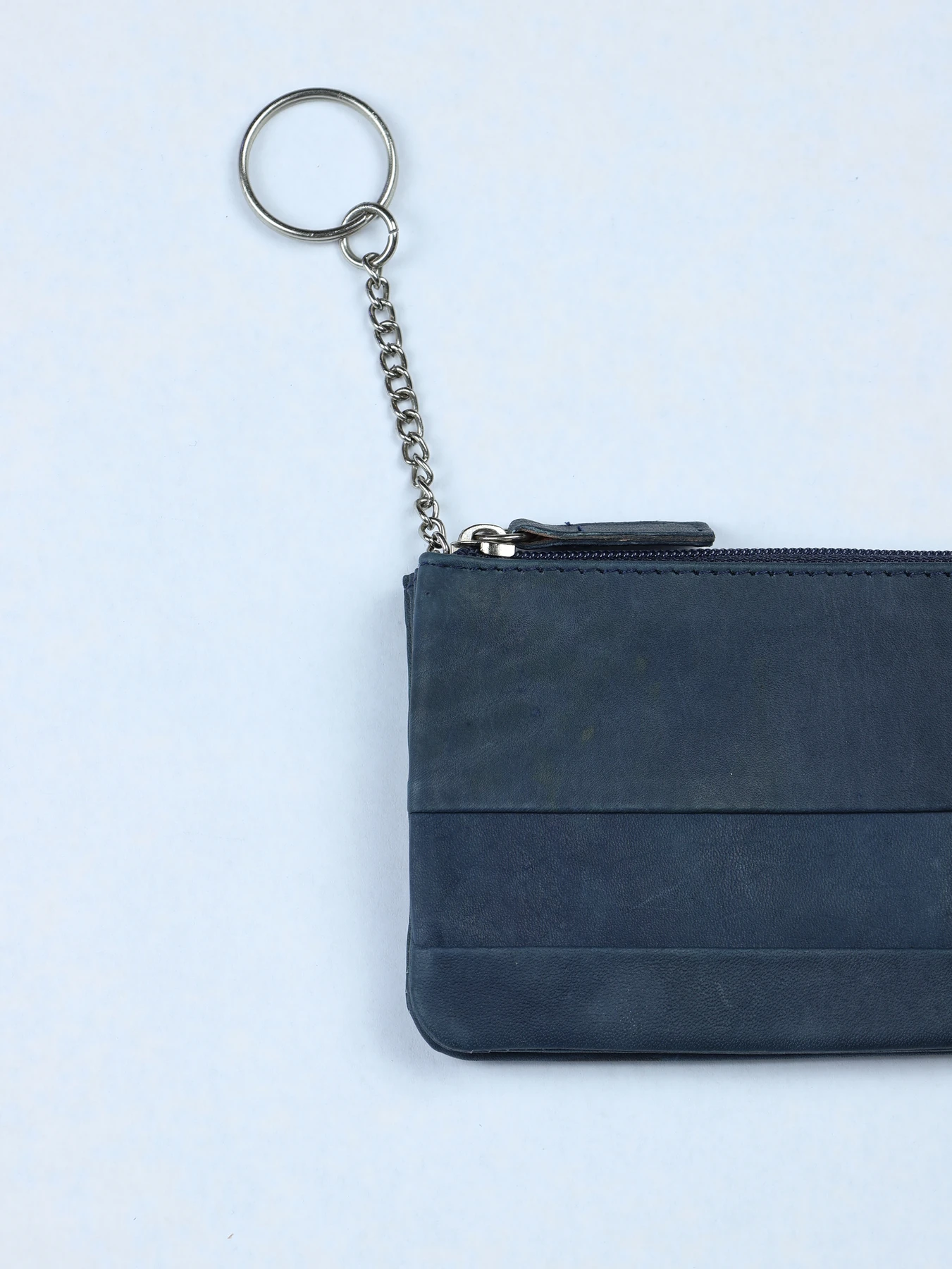 Cartera horizontal compacta de piel · Marino · imagen 3