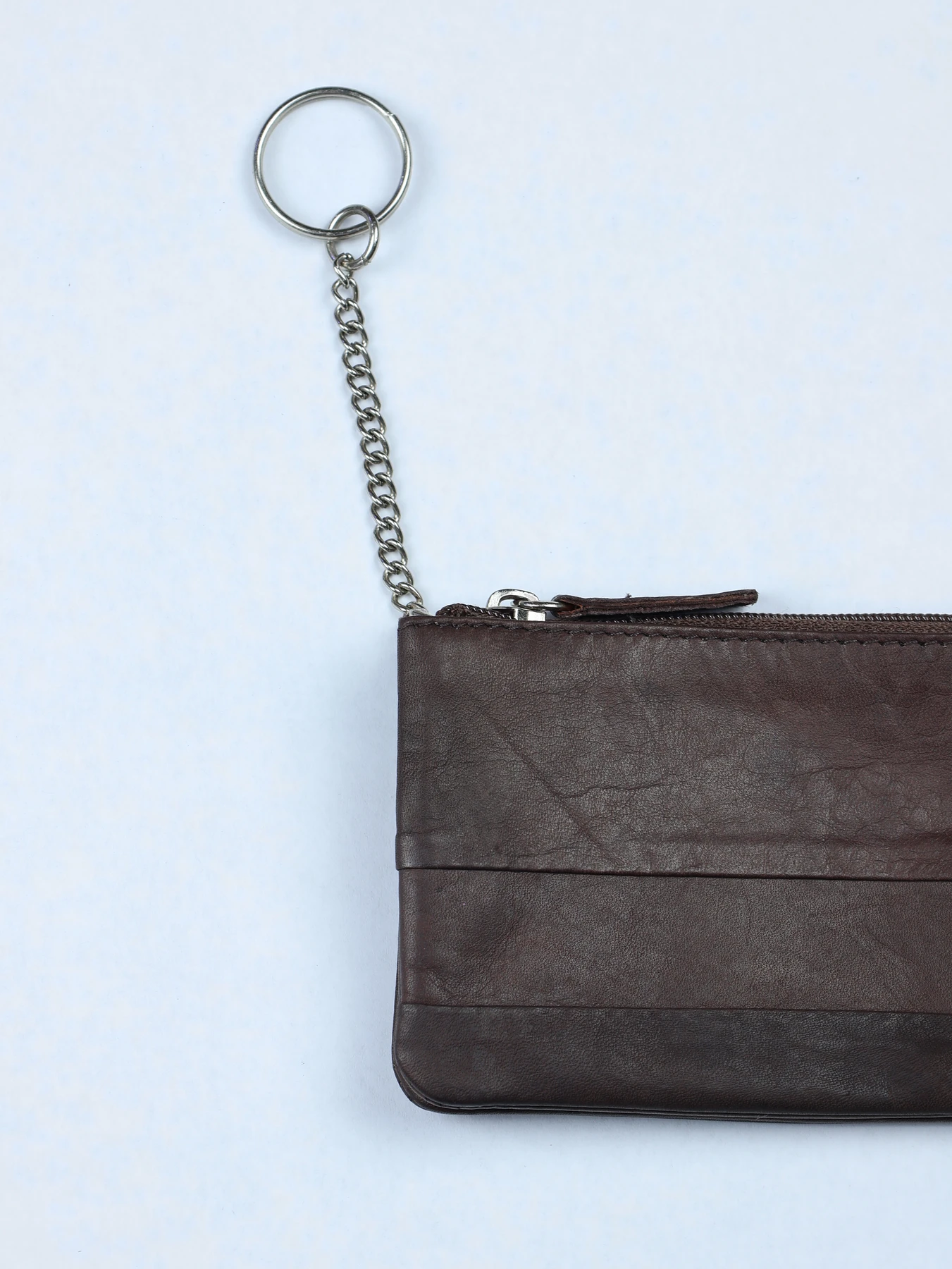 Cartera horizontal compacta de piel · Marrón · imagen 3
