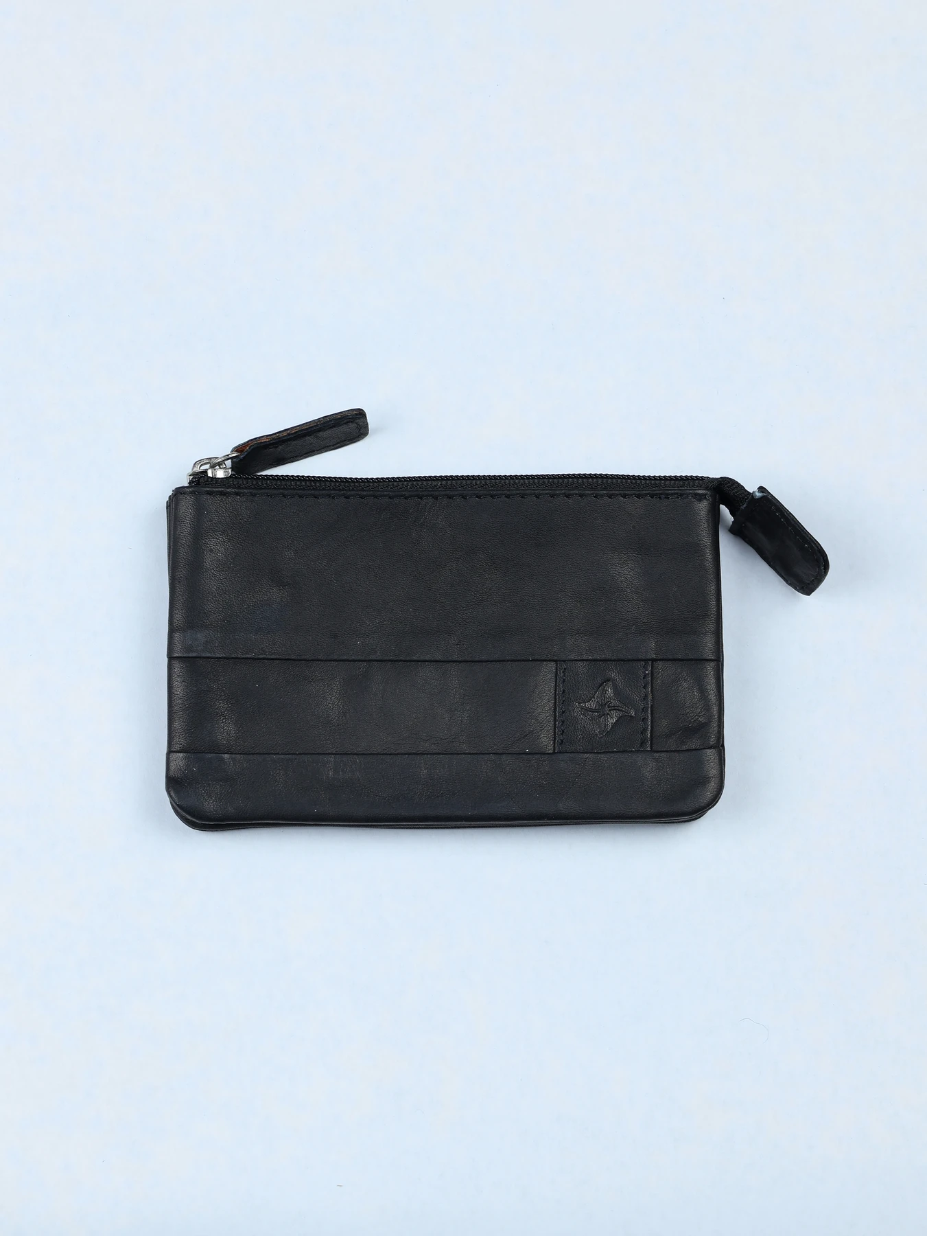 Cartera horizontal compacta de piel · Negro · imagen 1