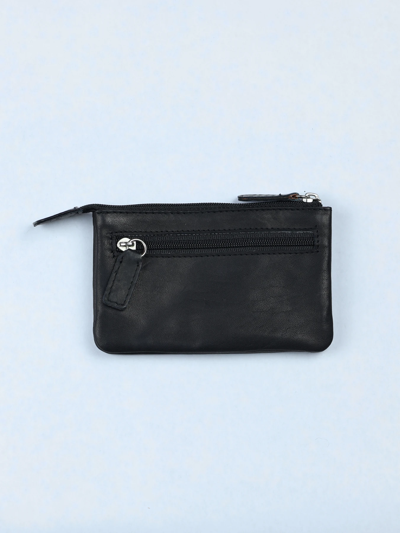 Cartera horizontal compacta de piel · Negro · imagen 2