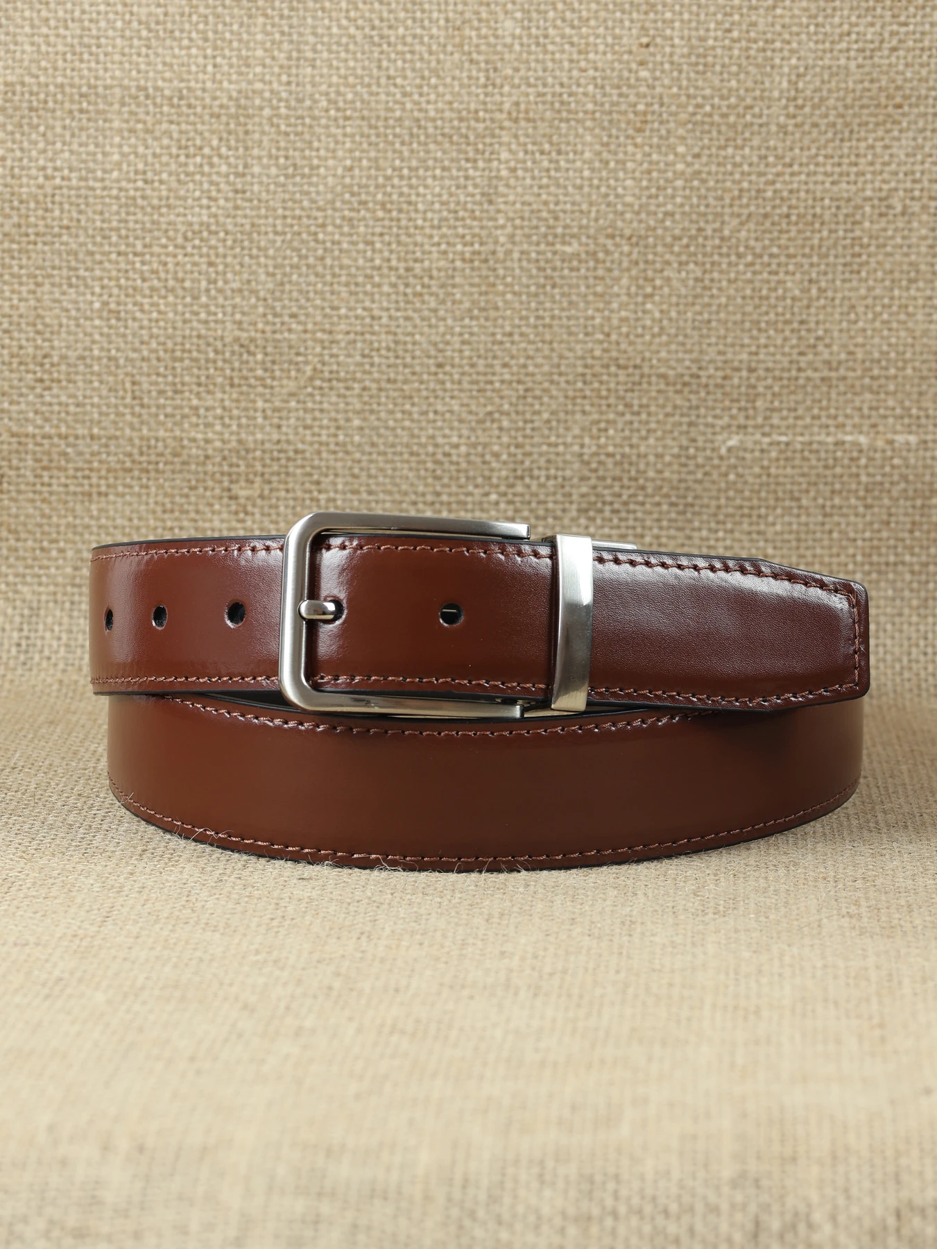 Cinturón de caballero reversible Soave · Negro-Cuero · imagen 1