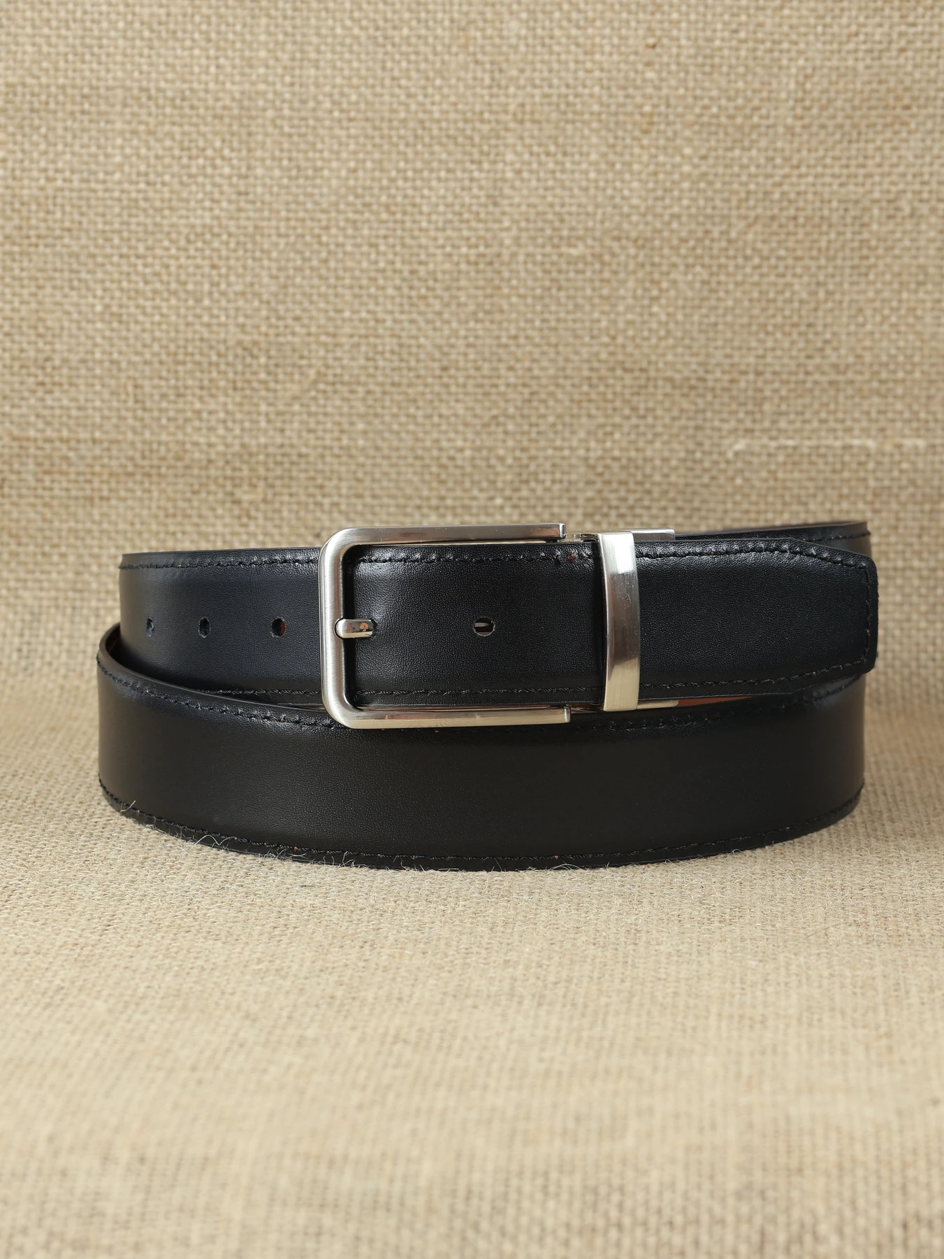 Cinturón de caballero reversible Soave · Negro-Cuero · imagen 2