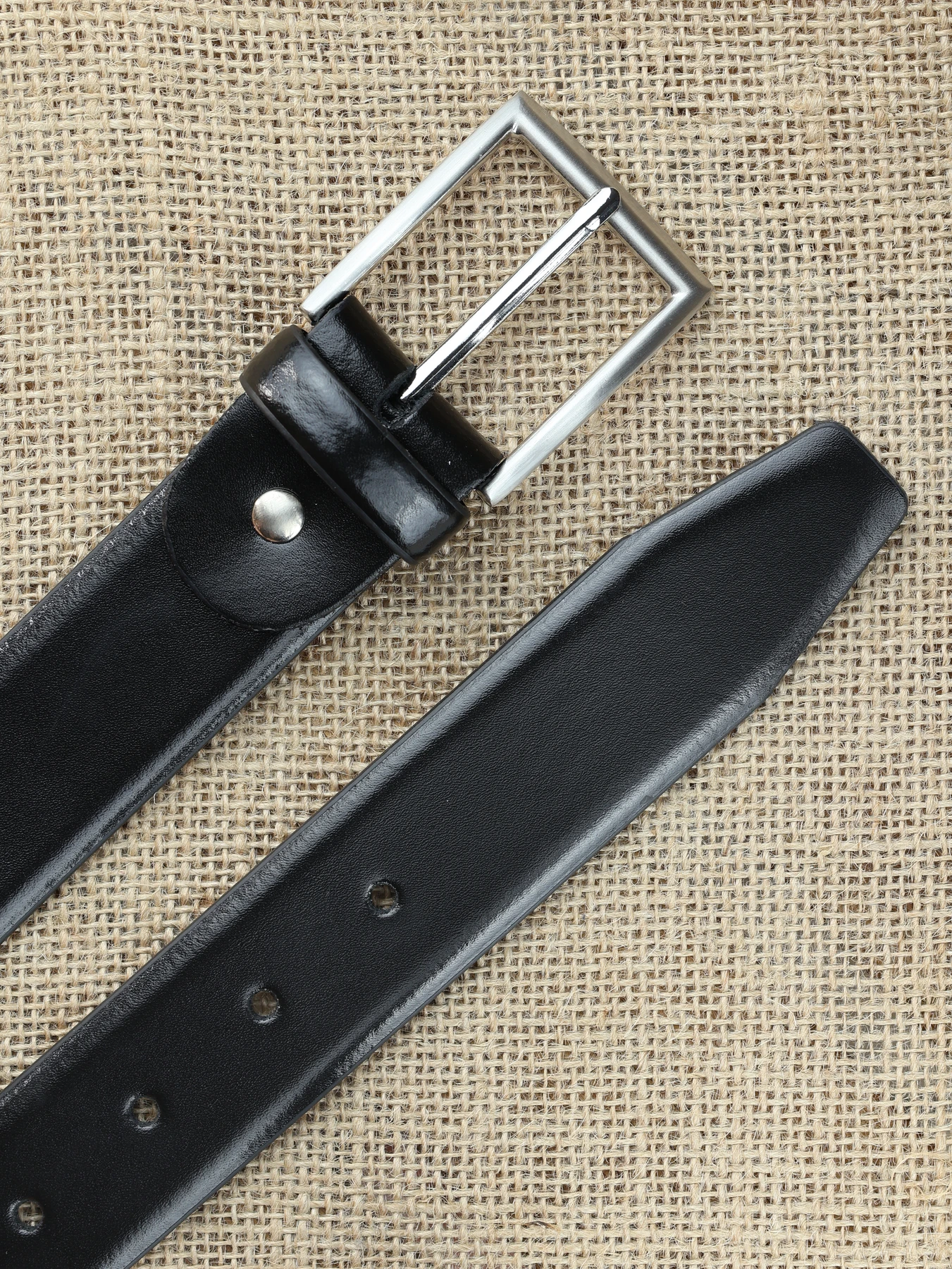 Cinturón de caballero napa box liso · Negro · imagen 3