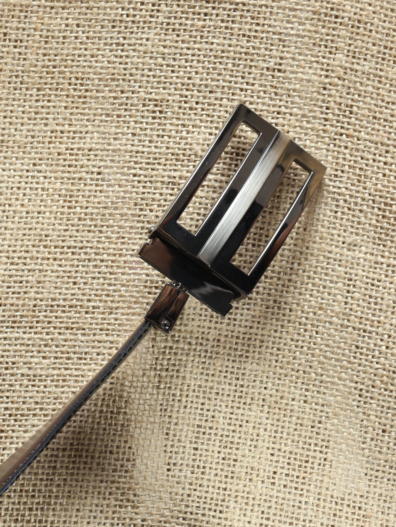 Cinturón reversible suave chapado · Negro-Cuero · imagen 3