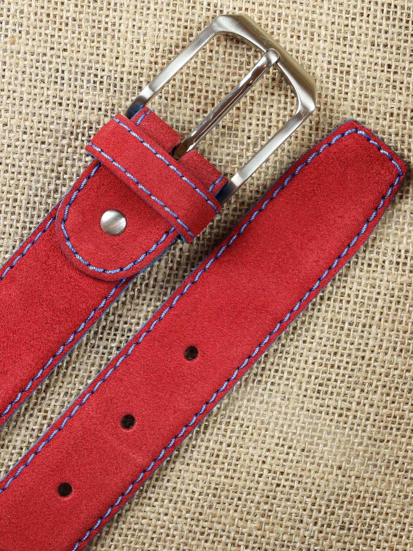 Cinturón de caballero ensamblado serraje · Rojo · imagen 2