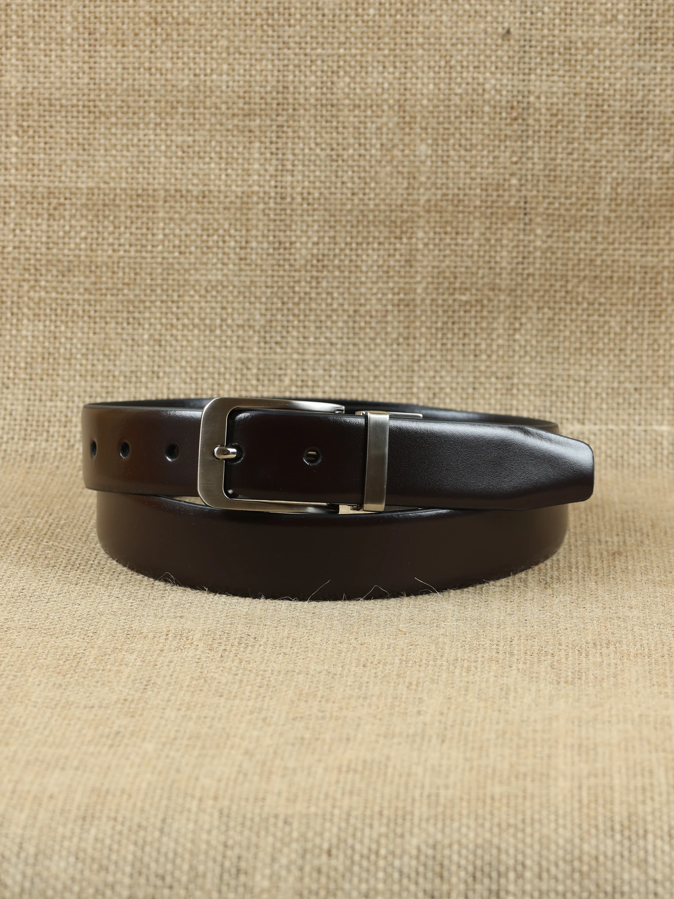 Cinturón de caballero reversible napa sin pespunte · Negro-Marrón · imagen 1
