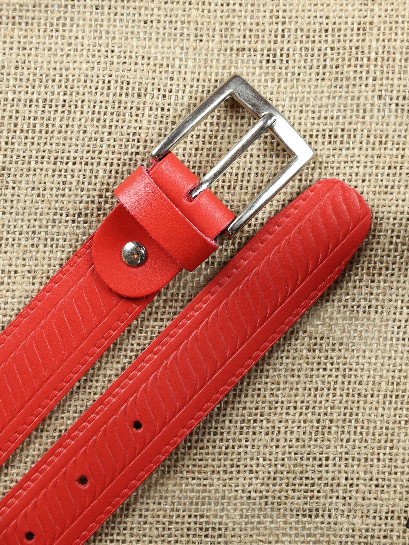 Cinturón de caballero grabado de olas · Rojo · imagen 2