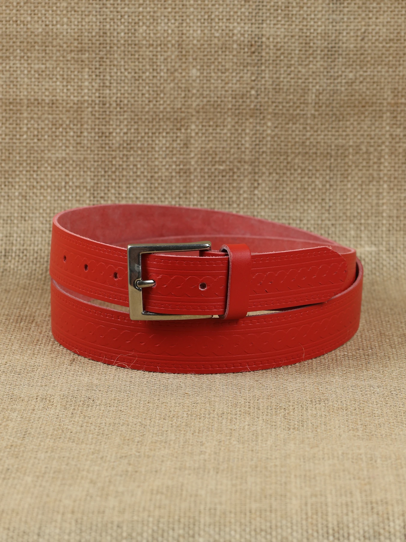 Cinturón de caballero grabado de ochos · Rojo · imagen 1