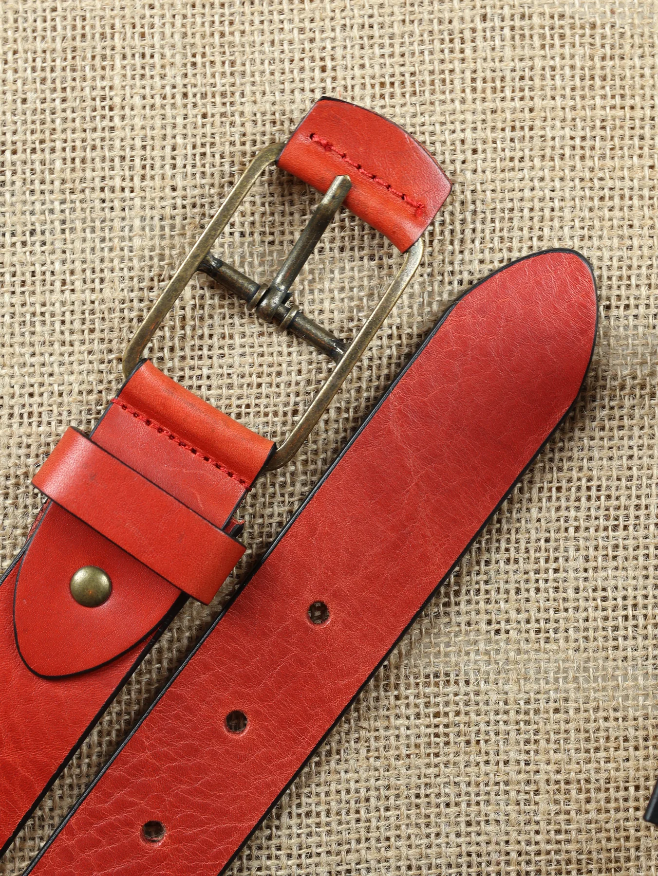Cinturón de caballero Toi con hebilla forrada · Rojo · imagen 2