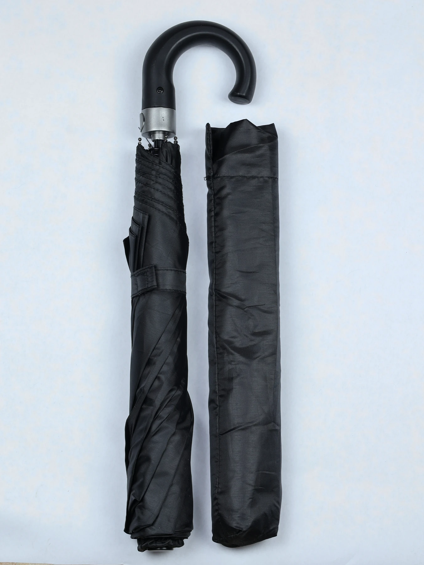 Paraguas plegable liso automático · Negro · imagen 1