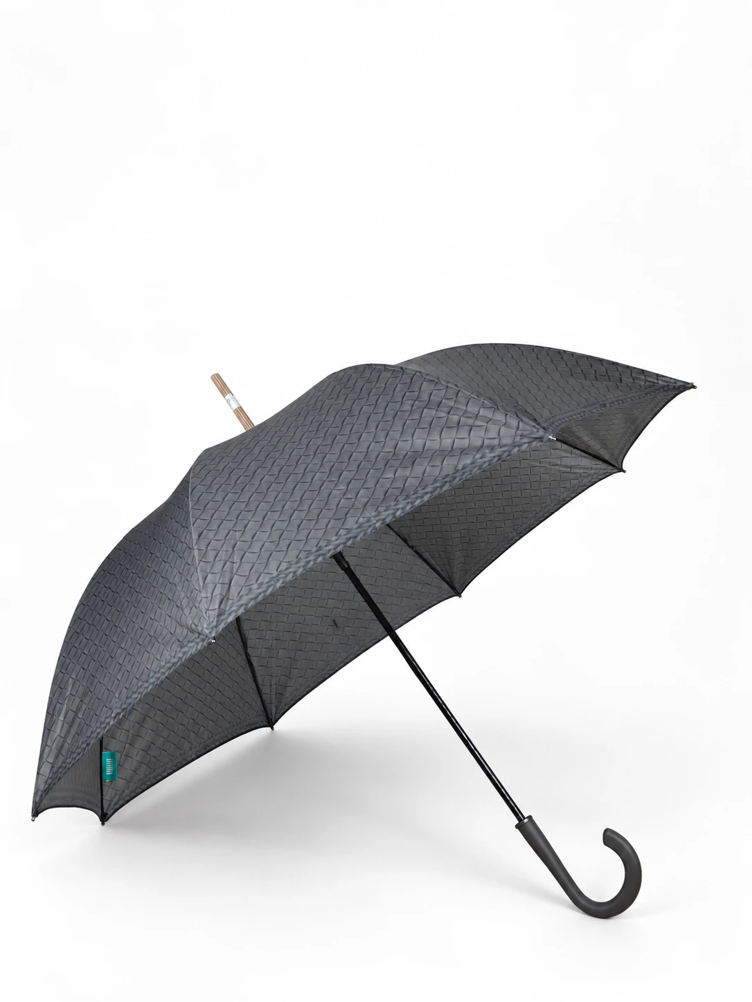 Paraguas largo de efecto trenzado · Gris · imagen 1