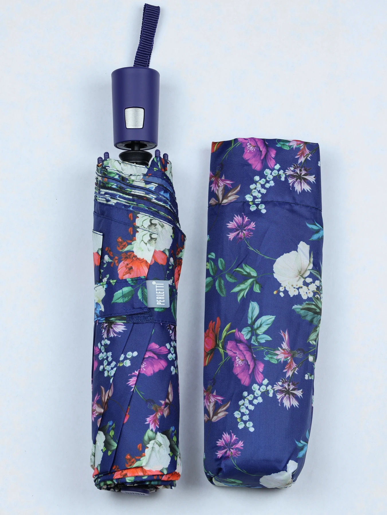 Paraguas plegable floral automático · Azul · imagen 1